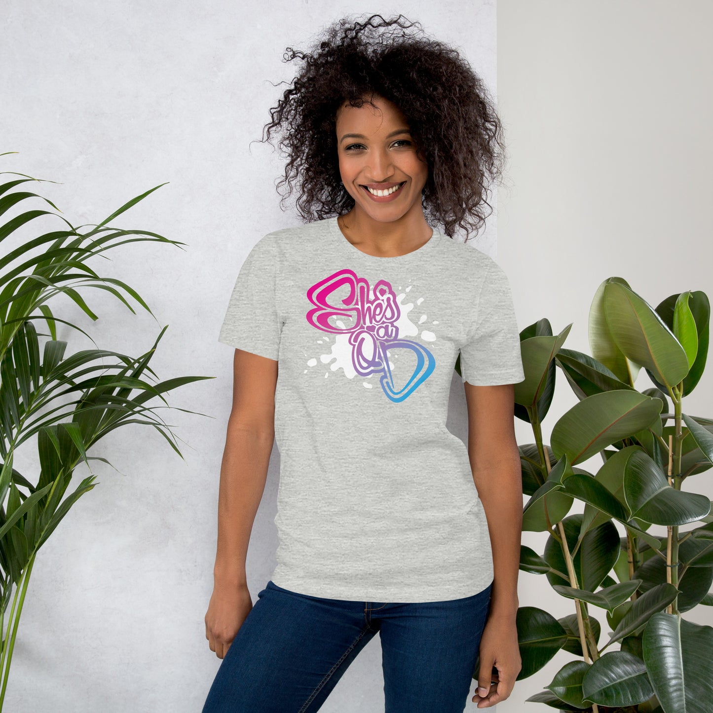 She's a QD T-shirt