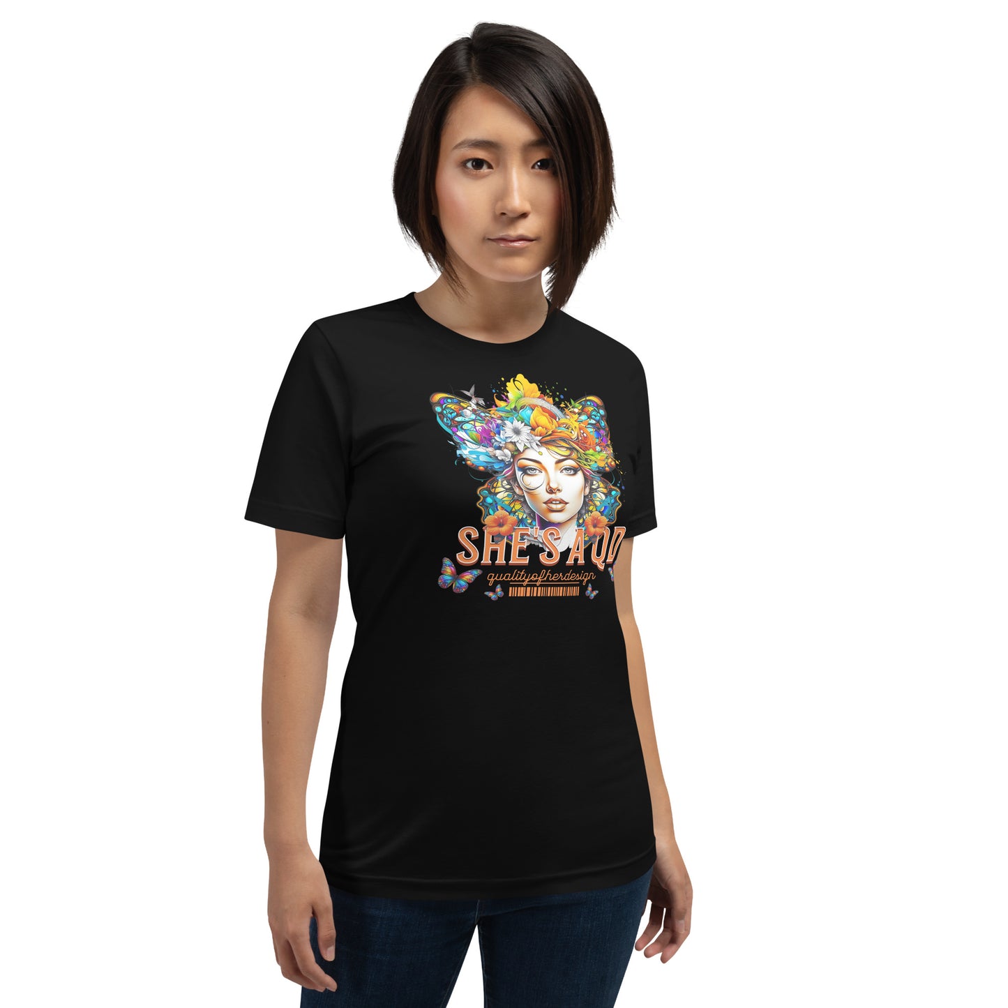 She's a QD T-shirt