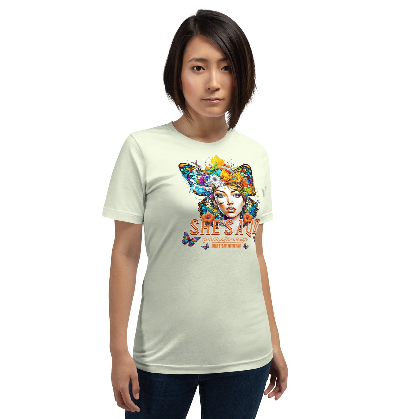 She's a QD T-shirt