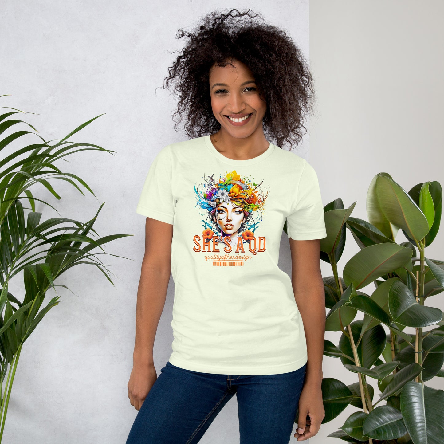 She's a QD T-shirt