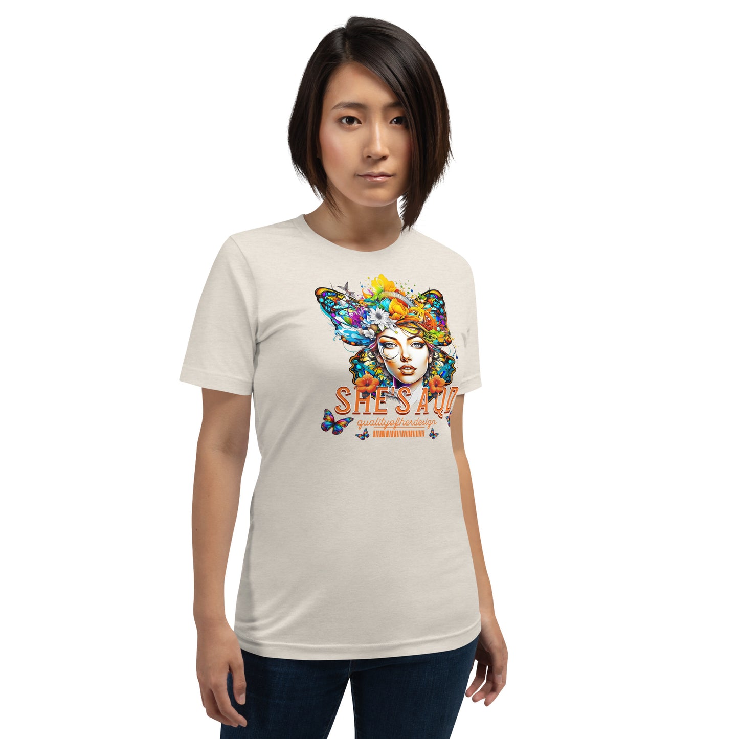 She's a QD T-shirt
