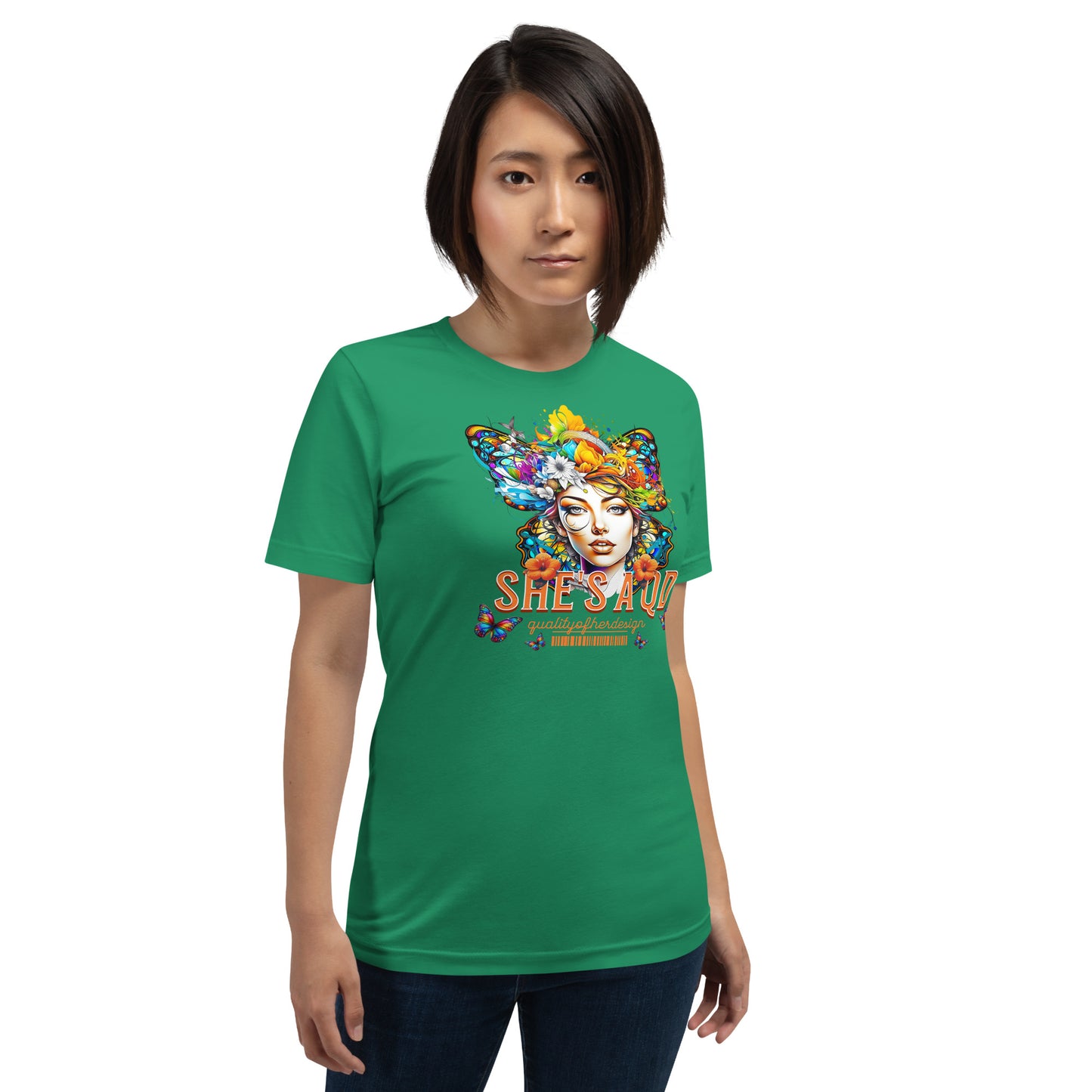 She's a QD T-shirt