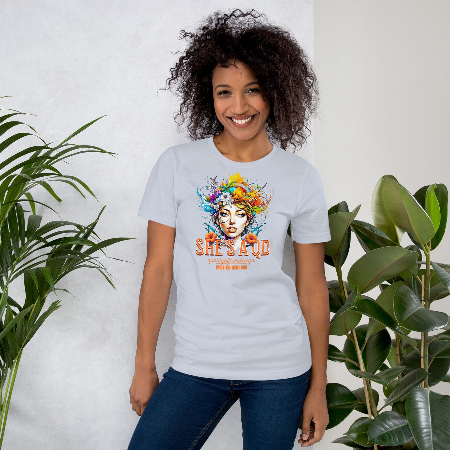 She's a QD T-shirt