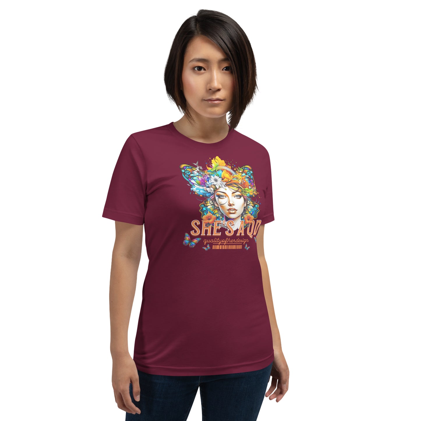 She's a QD T-shirt