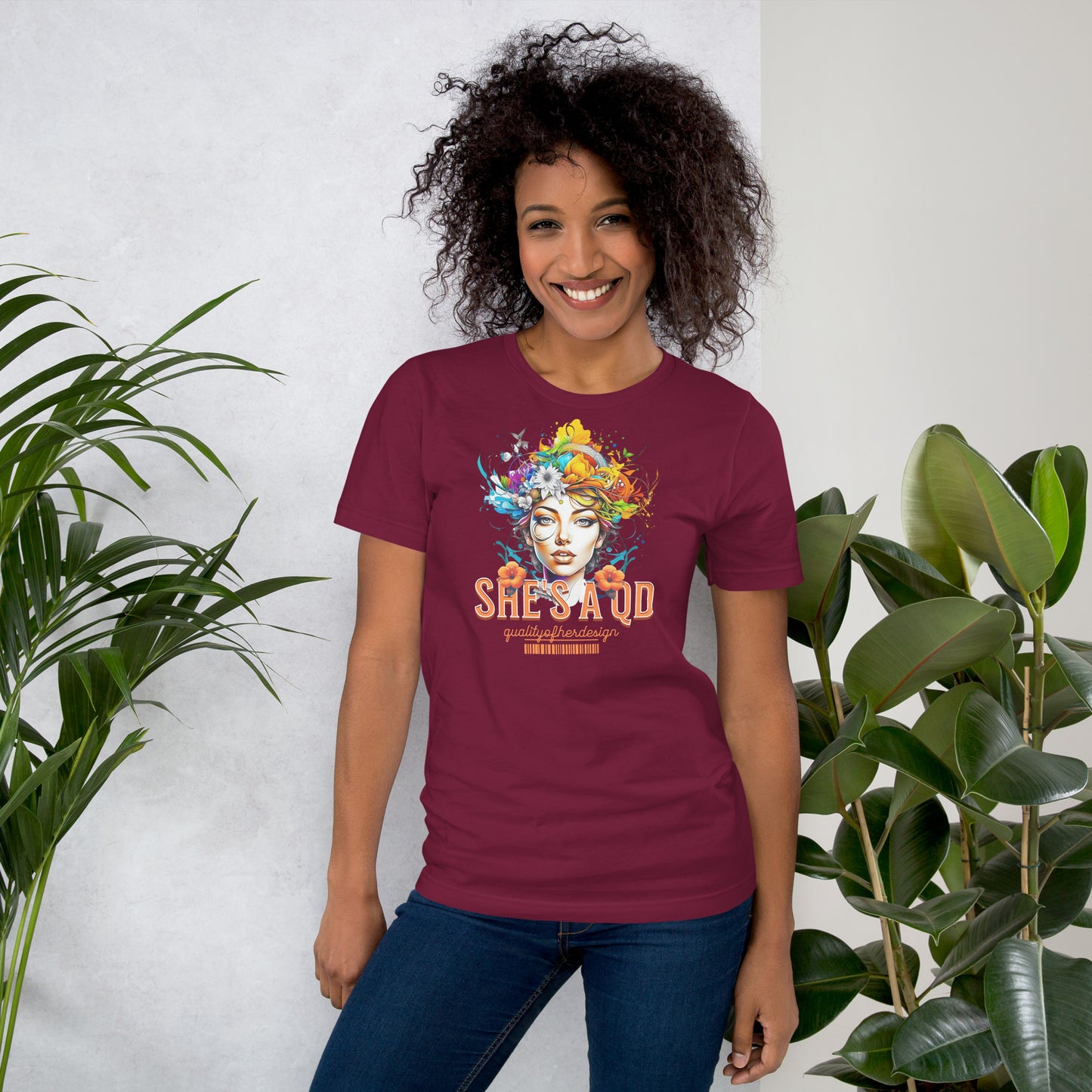 She's a QD T-shirt