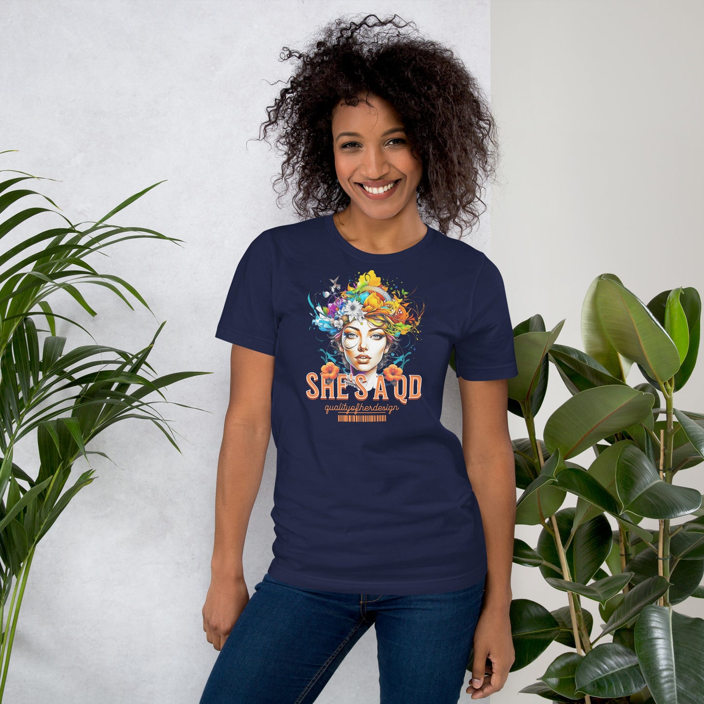 She's a QD T-shirt