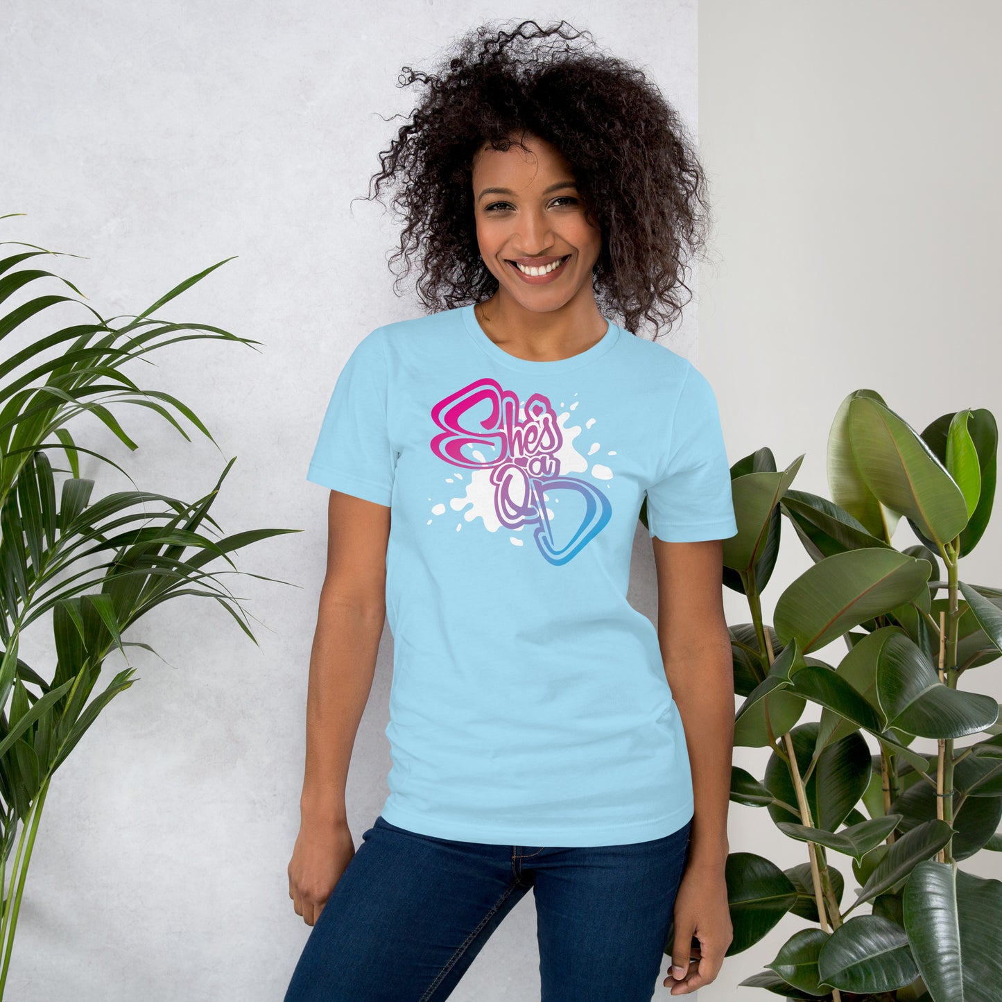 She's a QD T-shirt