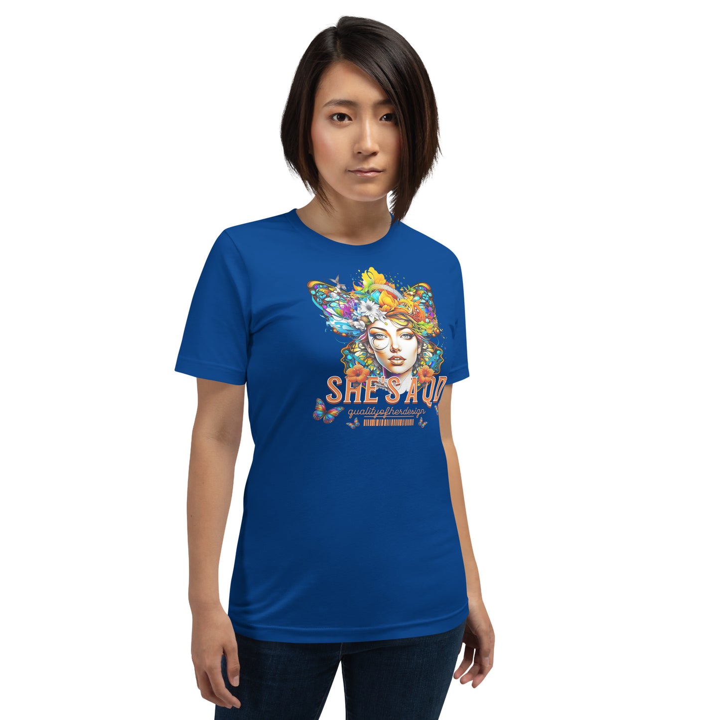 She's a QD T-shirt