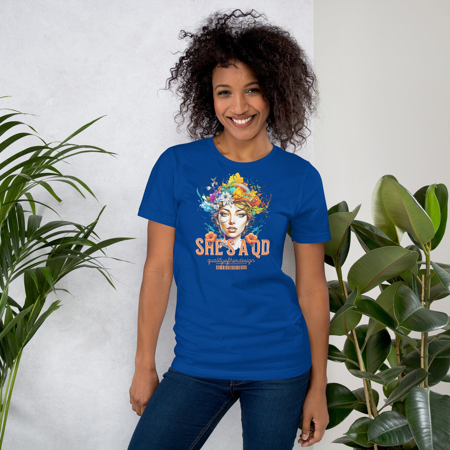 She's a QD T-shirt