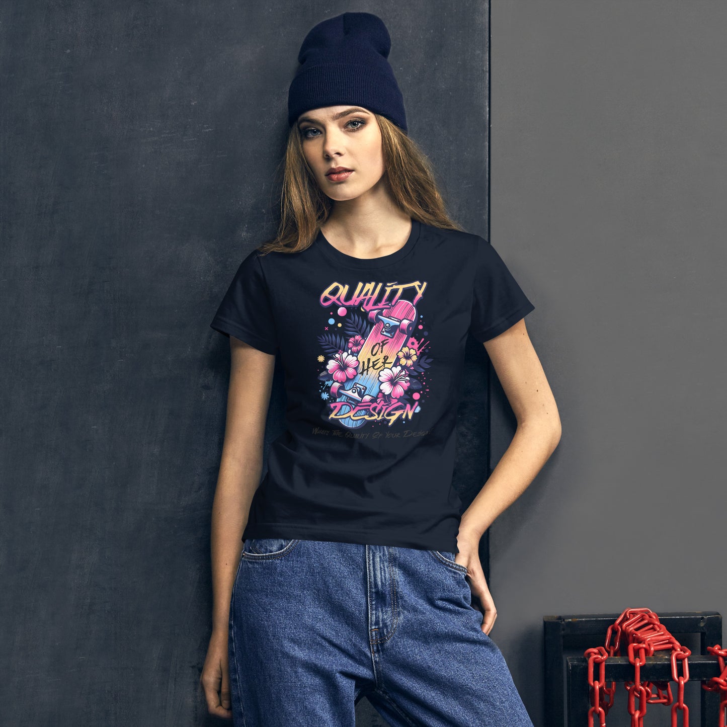 Quality Of Her Design Fitted T-shirt