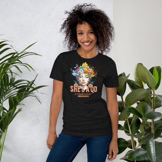 She's a QD T-shirt