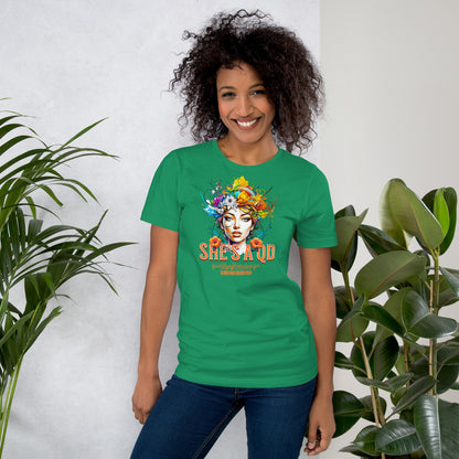 She's a QD T-shirt