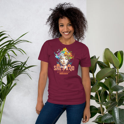 She's a QD T-shirt
