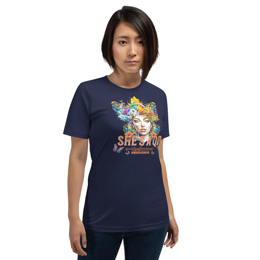 She's a QD T-shirt