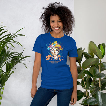She's a QD T-shirt