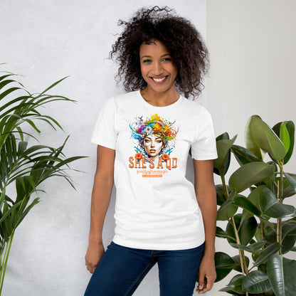 She's a QD T-shirt